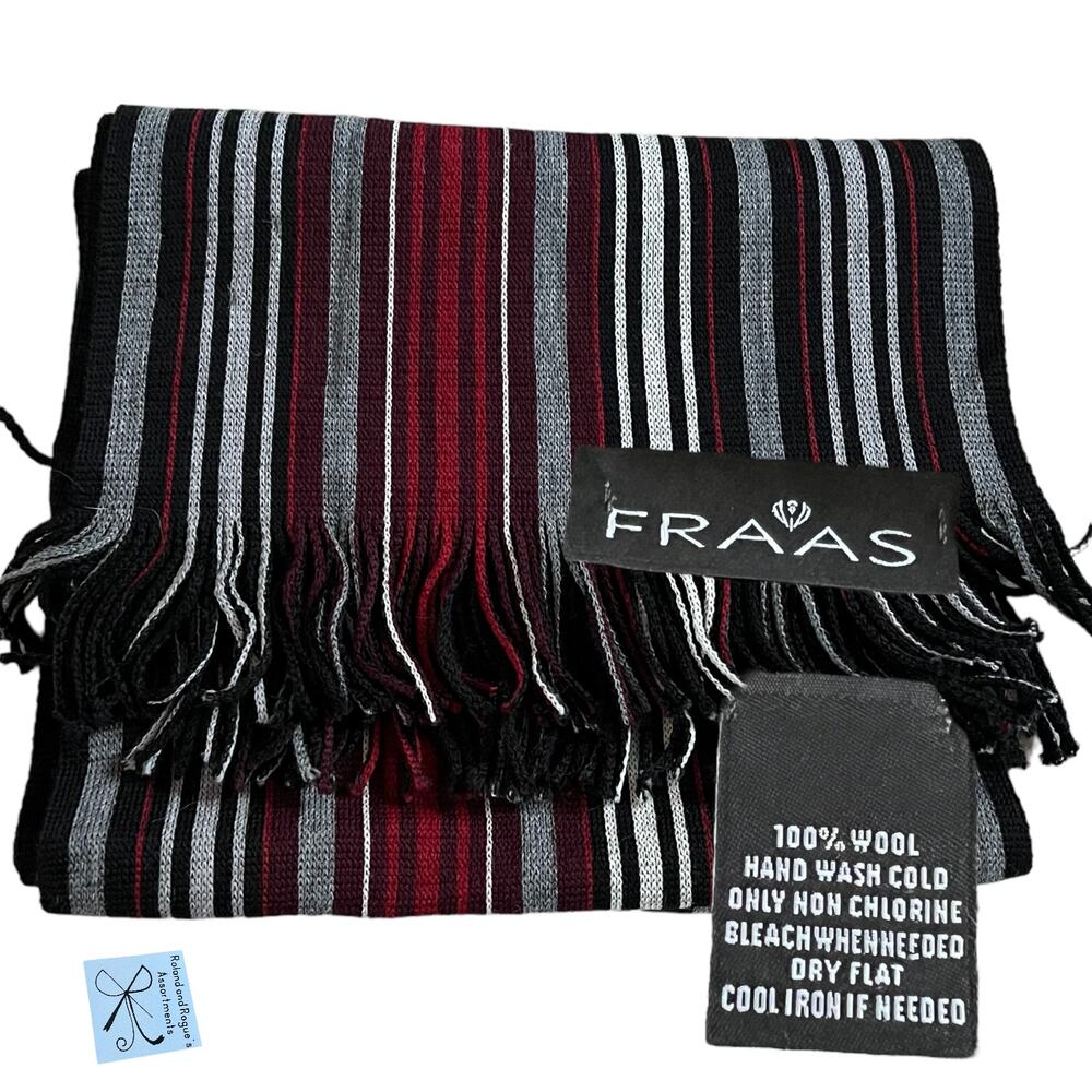 FRAAS Striped 100% Wool Scarf